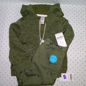 CARTER's:  Boy's / Toddler DINOSAURS  Zip-up Fleece Hoodie and Joggers